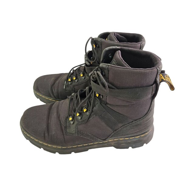 Dr. Martens Combs Tech ll Black Ripstop Nubuck Leather Combat Boots Size 13 - Picture 3 of 12